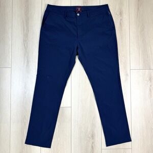 Untuckit Chancellor Pants‎ Men's 38x32 Navy Blue Straight Fit Polyester Stretch